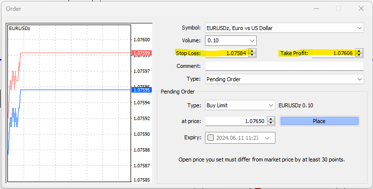 stop loss and take profit order