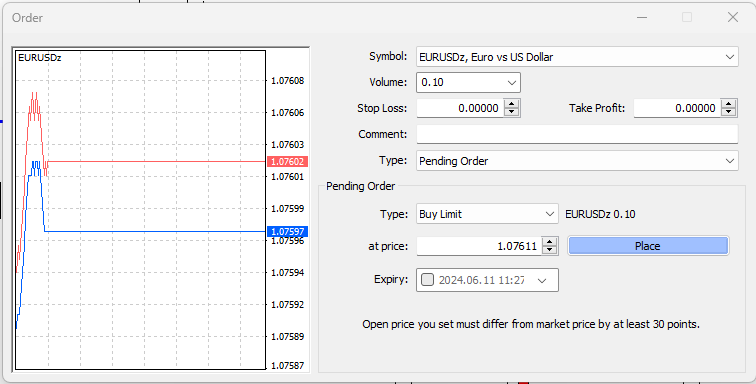 Limit order type